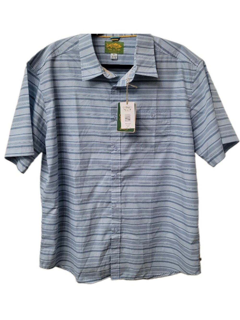 Marsh Wear Men's Button Down Shirt Blue Stripe Performance size XL NWT